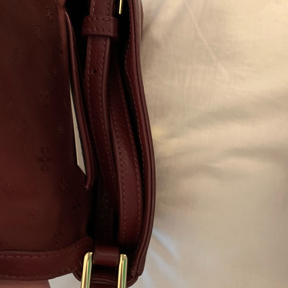 tory burch maroon tiny clutch +cross body chain - Picture 2 of 5